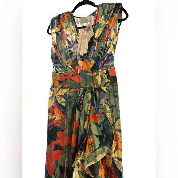 NWT Bronx and Banco Tropics Ruffle Wrap Maxi Dress - Picture 4 of 9